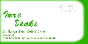 imre deaki business card