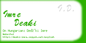 imre deaki business card